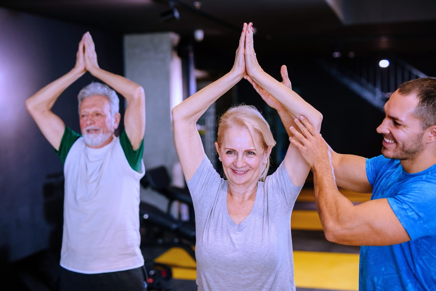 Group of adults’ mid-movement in a FlowFusion class at Active Fitness Medowie