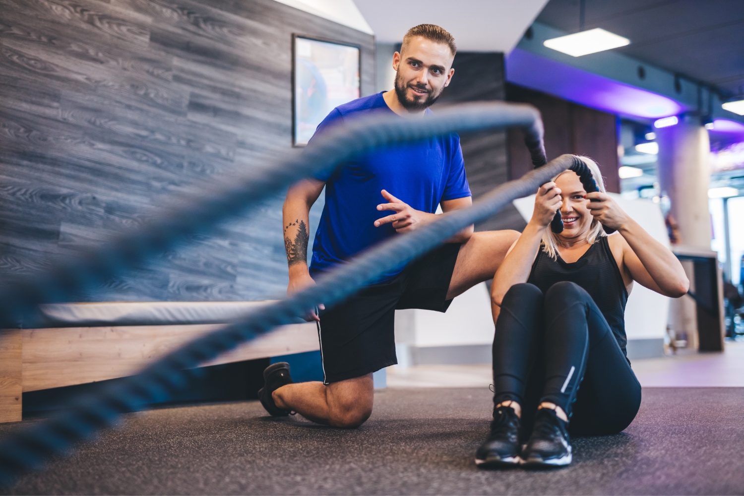 Personal trainer working with a client at Active Fitness Medowie