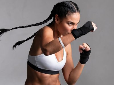 Boxer Ready to Fight with Hand Wraps